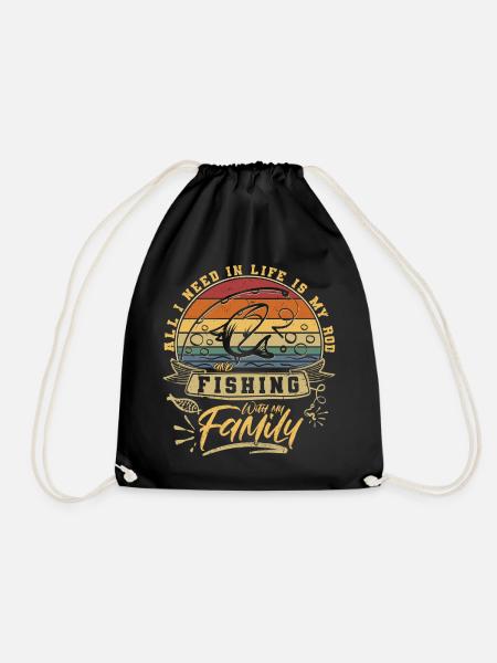 Pêche avec la famille des pêcheurs amour - Sac de sport léger - noir