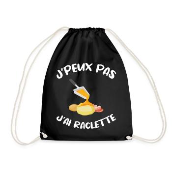 J'peux pas j'ai raclette Humour Cadeau raclette - Sac de sport léger - noir - Devant