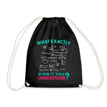 Physics Math Formula Joke - Drawstring Bag - black - Front