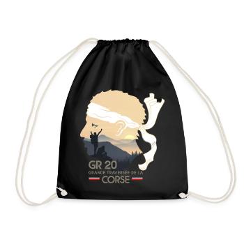 Randonnée corse GR20 GR 20 cadeau randonneurs trek - Sac de sport léger - noir - Devant