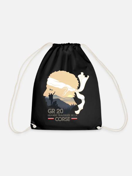 Randonnée corse GR20 GR 20 cadeau randonneurs trek - Sac de sport léger - noir