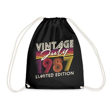 Juli 1987 Vintage Jahrgang Geburtstag Retro - Turnbeutel - Schwarz - Vorne