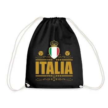 ITALIA CALCIO GOLD VIGNETTE - Drawstring Bag - black - Front