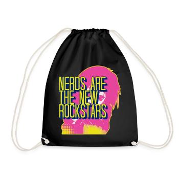 nerds are the new rockstars - Drawstring Bag - black - Front