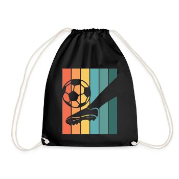 Retro Fußballer T-Shirt Fußballer Fußballer - Turnbeutel - Schwarz - Vorne