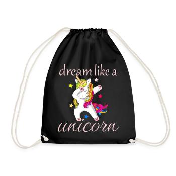 Dreams like a unicorn - Drawstring Bag - black - Front