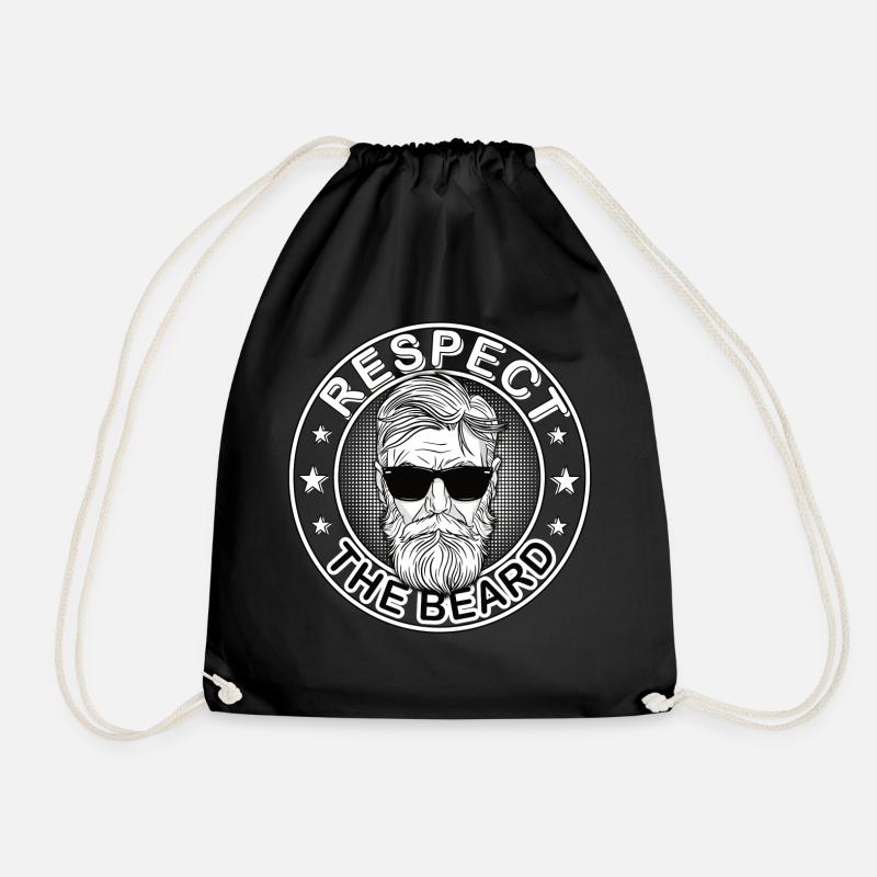 Respektiere den Bart 3 Tage Bart Oberlippenbart - Turnbeutel - Schwarz