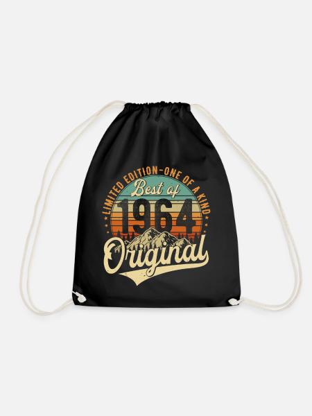 Original 1964 Vintage Jahrgang Geburtstag Retro - Turnbeutel - Schwarz