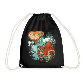 Octopus et Nautilus sont mes animaux préférés - Sac de sport léger - noir - Devant