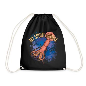 Calmar Calmar géant sur des éclaboussures colorées de couleur - Sac de sport léger - noir - Devant