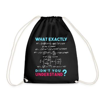 Physik Formel Scherz Lustig Mathe - Turnbeutel - Schwarz - Vorne