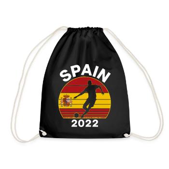 Spanien Deutschland WM Spain Flagge - Turnbeutel - Schwarz - Vorne