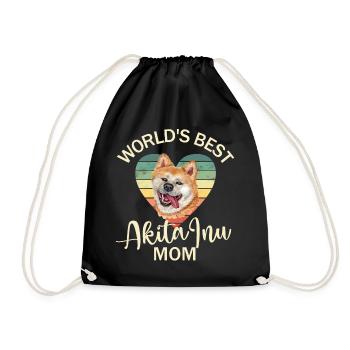 Dog Akita Inu - Drawstring Bag - black - Front
