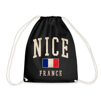 Nice France Flag Design - Drawstring Bag - black - Front
