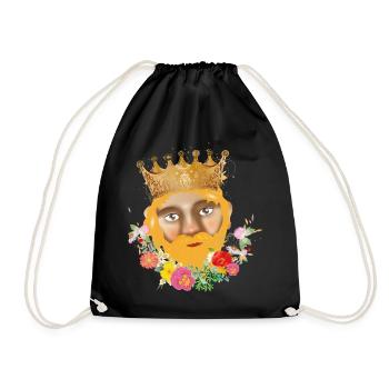 The King with Crown as Puppets Theater Portrait - Drawstring Bag - black - Front