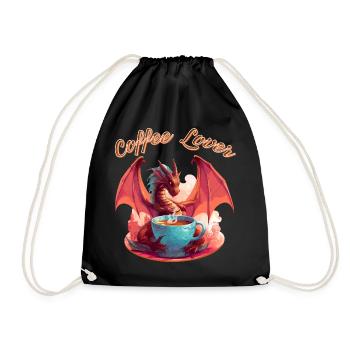 Dragon Coffee Lover - Drawstring Bag - black - Front
