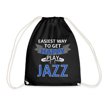 EASIEST WAY TO GET HAPPY - PLAY JAZZ--Jazz T-Shirt - Turnbeutel - Schwarz - Vorne