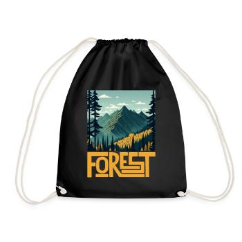 Forest Adventure Camping - Drawstring Bag - black - Front