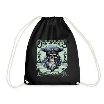 Sailor Skull Skull Captain Ahoy Ship - Drawstring Bag - black - Front