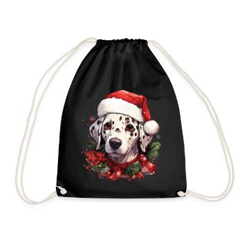 Votre chien Dalmatien fête de noël avec vous - Sac de sport léger - noir - Devant