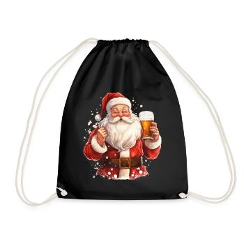Père Noël Bière Noël Cheers Humour Drôle - Sac de sport léger - noir - Devant