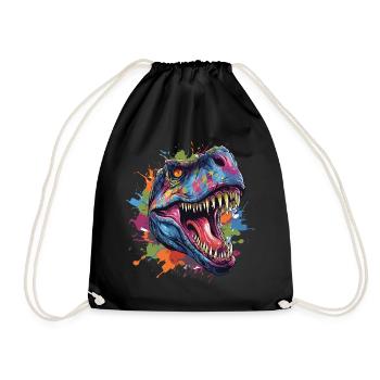 Tête de dinosaure t-rex avec un style graffiti - Sac de sport léger - noir - Devant