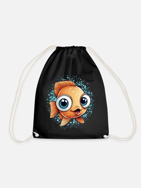 Kleiner Süßer Fisch - Turnbeutel - Schwarz
