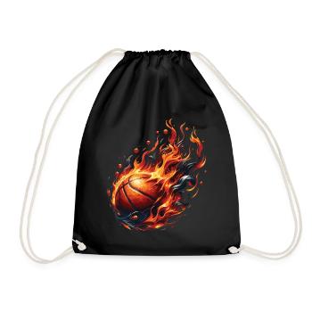 Un ballon de basket en feu - Sac de sport léger - noir - Devant