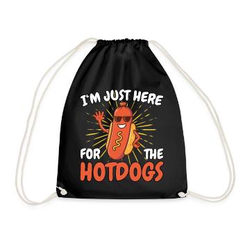 I'm Just Here For The Hot Dogs Lustiges Hot Dog - Turnbeutel - Schwarz - Vorne