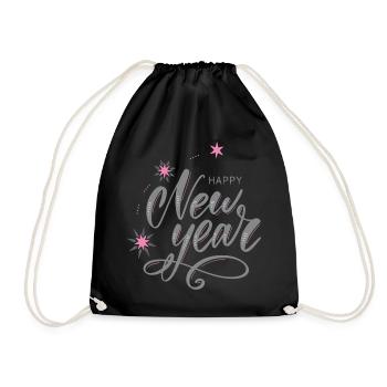 happy New Year - Turnbeutel - Schwarz - Vorne