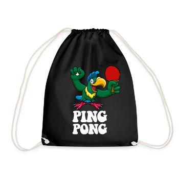 Ping Pong Champion Design Table Tennis and - Drawstring Bag - black - Front
