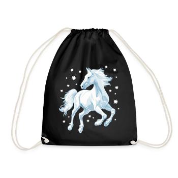 Horse with stars - Drawstring Bag - black - Front