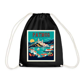 Patmos Greece Vacation Vacation Travel - Drawstring Bag - black - Front