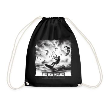 Kitesurfing - Turnbeutel - Schwarz - Vorne