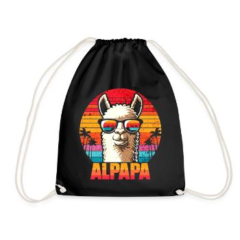 Alpapa - Alpaga Rétro Coucher de soleil - Sac de sport léger - noir - Devant