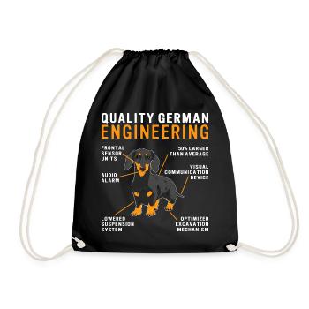 Qualität Deutscher Ingenieursdackel Liebhaber Wiene - Turnbeutel - Schwarz - Vorne