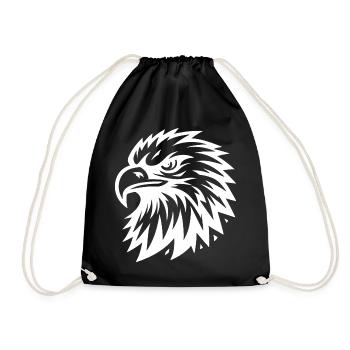 White Eagle Head - Design for Eagle Fans - Adler - Drawstring Bag - black - Front