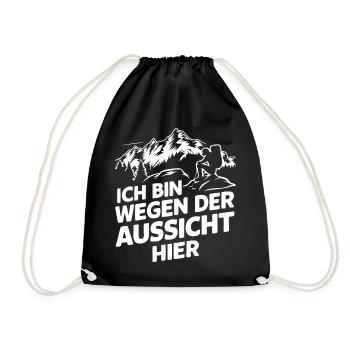 Hiking Hikers Hike Mountains Forest - Drawstring Bag - black - Front