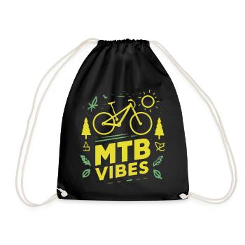 Mountainbiken MTB Vibes - Turnbeutel - Schwarz - Vorne