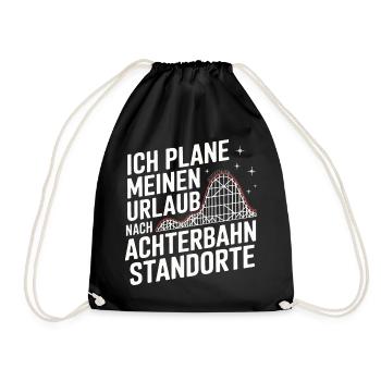 Roller Coaster Amusement Park Roller Coaster - Drawstring Bag - black - Front
