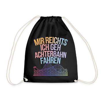 Roller Coaster Amusement Park Roller Coaster - Drawstring Bag - black - Front