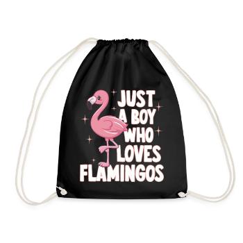 Flamingo Tier Rosa - Turnbeutel - Schwarz - Vorne