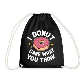 Donut Donuts Süßigkeiten Bagel - Turnbeutel - Schwarz - Vorne