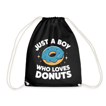 Donut Donuts Süßigkeiten Bagel - Turnbeutel - Schwarz - Vorne