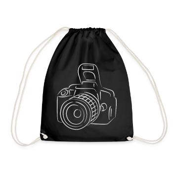 Kamera Fotografischer Linientrend - Turnbeutel - Schwarz - Vorne