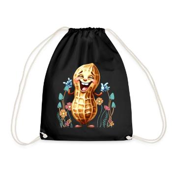 Peanut Flowers Nature Nature Lover - Drawstring Bag - black - Front