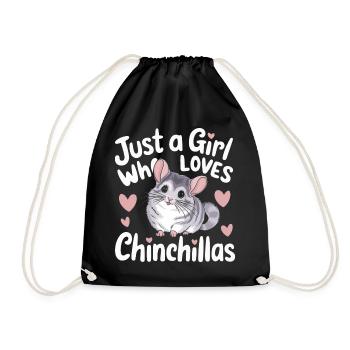 Chinchilla Chinchillas Maus - Turnbeutel - Schwarz - Vorne