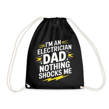Electrician Electronics Technician Craftsman Profession Saying - Drawstring Bag - black - Front