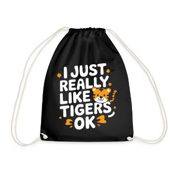 Tiger Animal Zoo Wild Animal - Drawstring Bag - black - Front