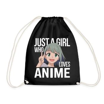 Anime Fan Girl Quote - Drawstring Bag - black - Front